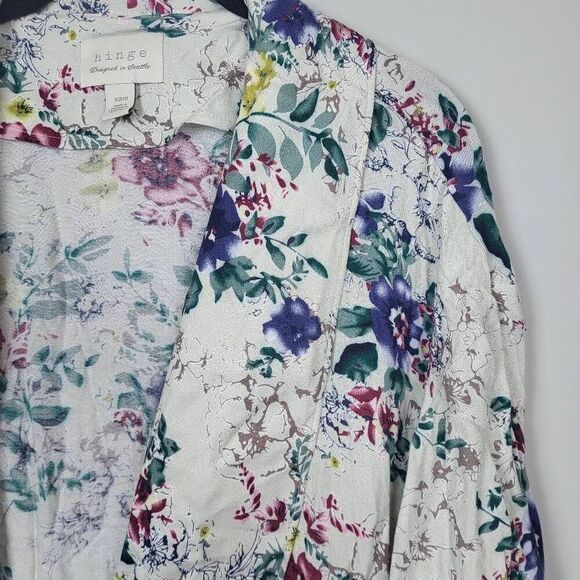 Brand New Hinge Nordstrom Womens Size XS/S Floral Longline Open Front Cardigan - Picture 3 of 6